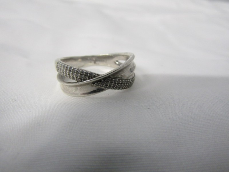 Zilveren Ring , Kruispatroon, FHT AG 925 Z