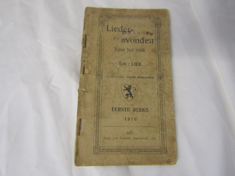 Oud Boekje, Lieder Avonden Voor Het Volk, 1916