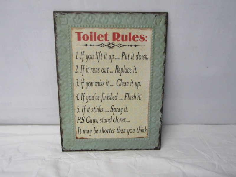 Metalen Bord, Toilet Rules