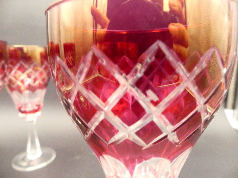 13 Kristal-glazen o.a bruidsglas Val Saint Lambert - update!