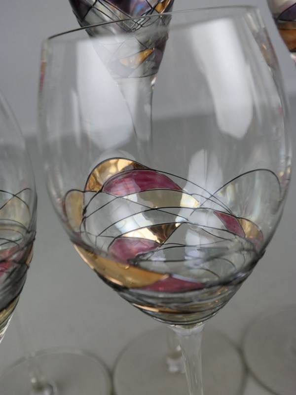 Tiffany wijn en champagne glazen