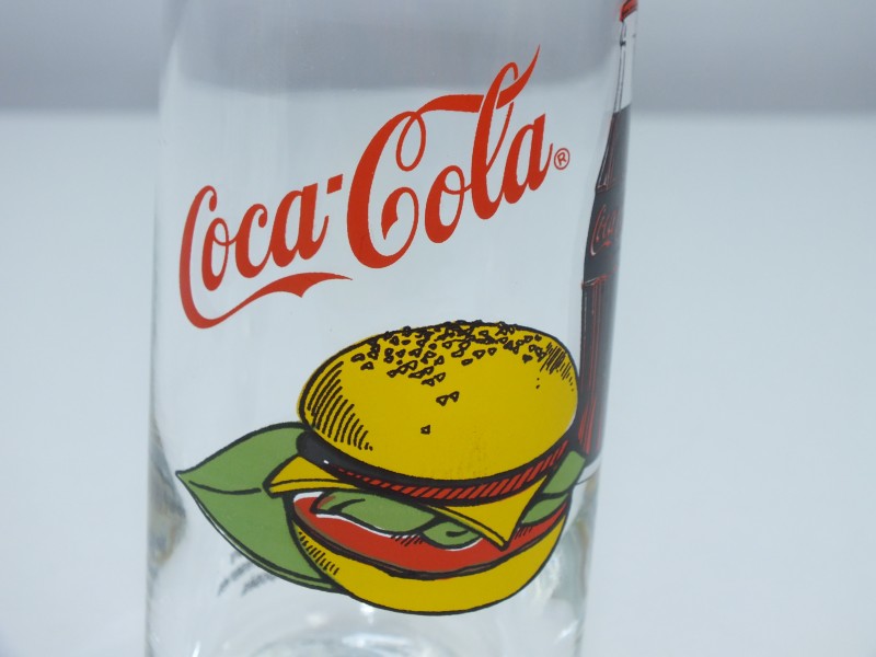 Verzamel Glas: Coca Cola, Hamburger + Flesje Cola, 1992