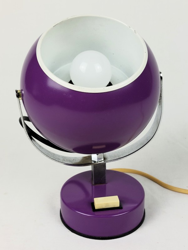 Vintage eye-ball lamp, paars metaal - Massive
