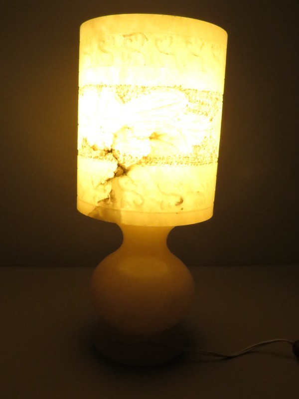 Alabaster nachttafellamp (getest en werkt)