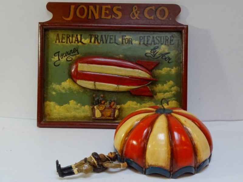 Plaquette en parachute: Jones & Co aerial travel.