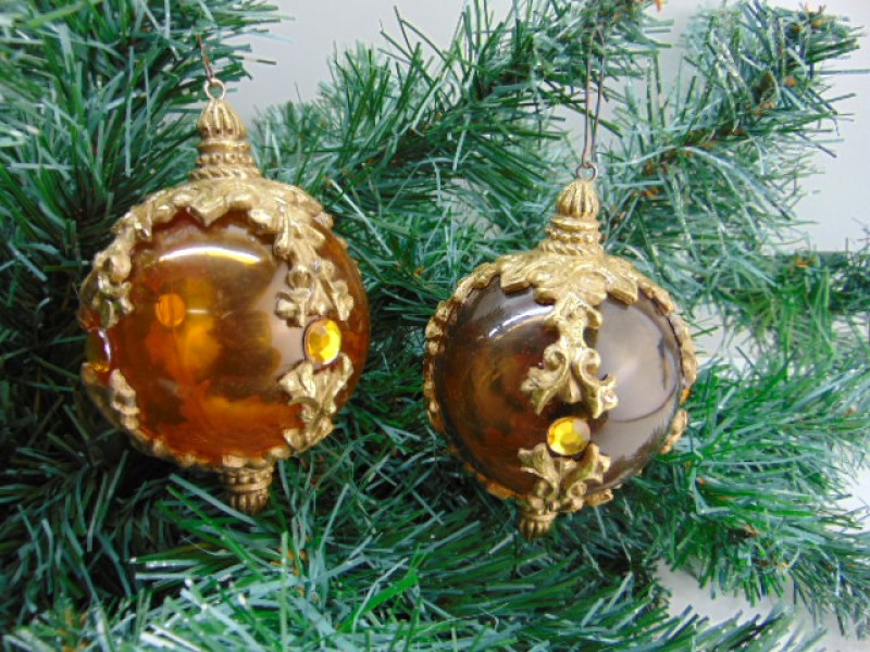 2x Art Deco Kerstballen (Lot 37) Kringwinkel
