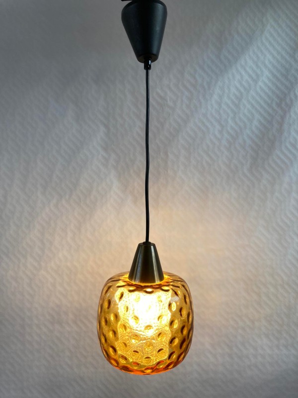 Vintage bruine glazen hanglamp