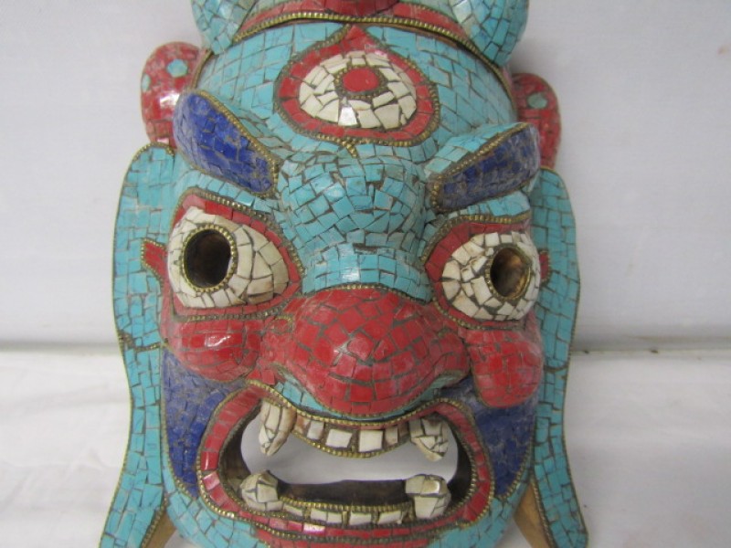 Houten Tibetaans Mahakala Masker