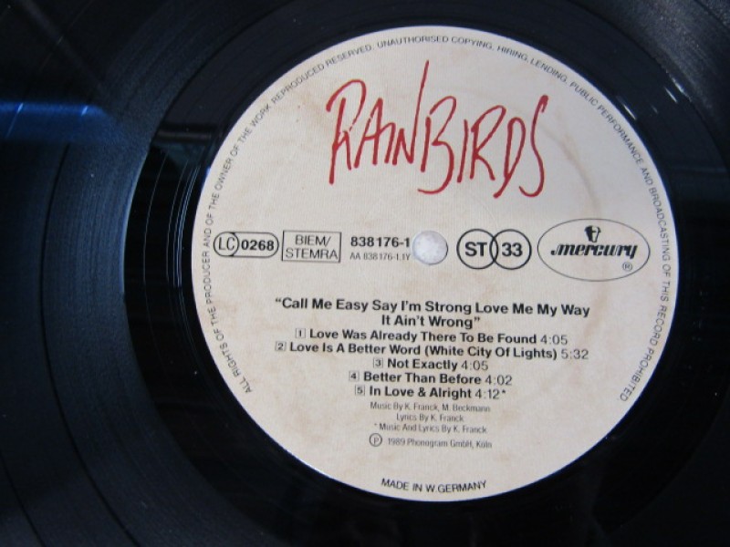 LP, Rainbirds, Call Me Easy…, 1989