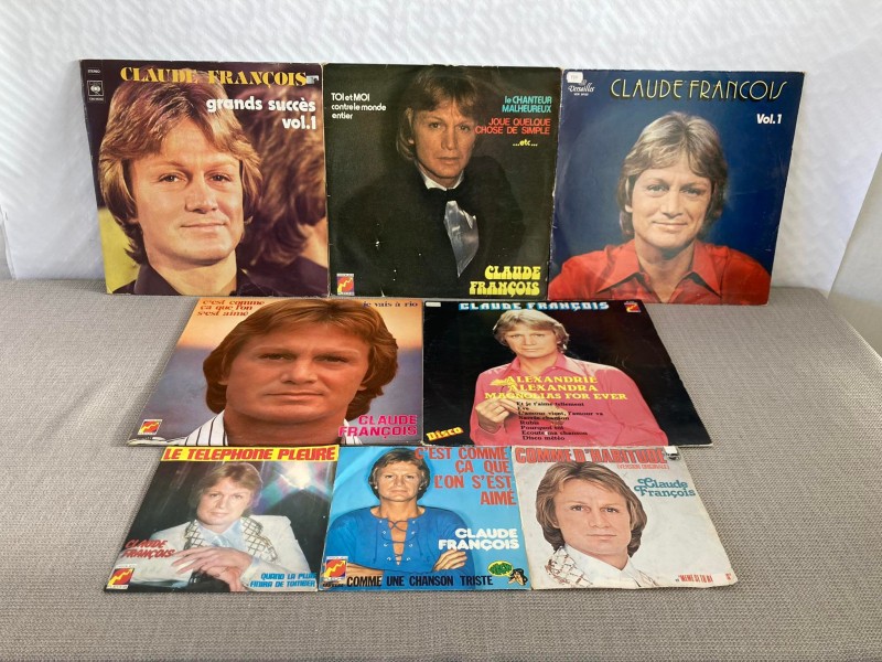 Lot platen van Clause Francois: 5 LP's en 3 singles