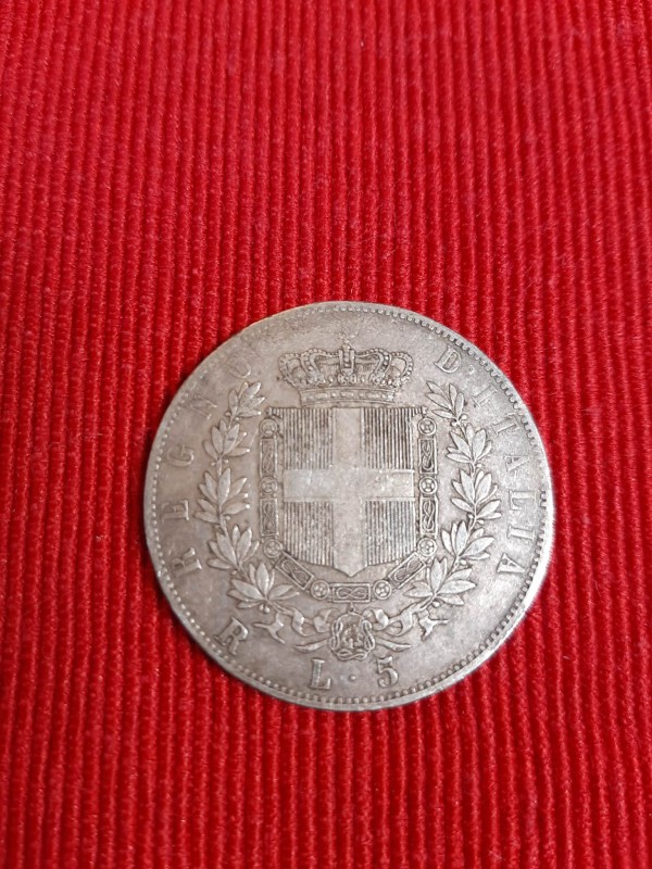 Italiaanse zilveren munt: Vittorio Emanuel II - 1877