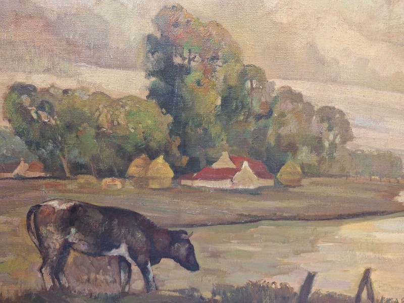 Olieverf schilderij van een molen in Semmerzake