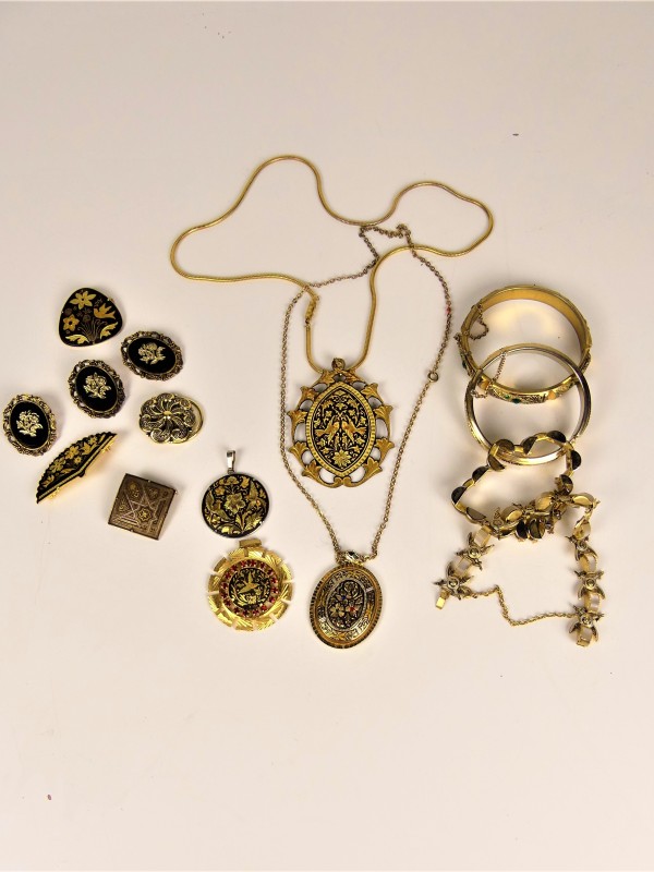 Vintage Spaans Damascene Juwelen
