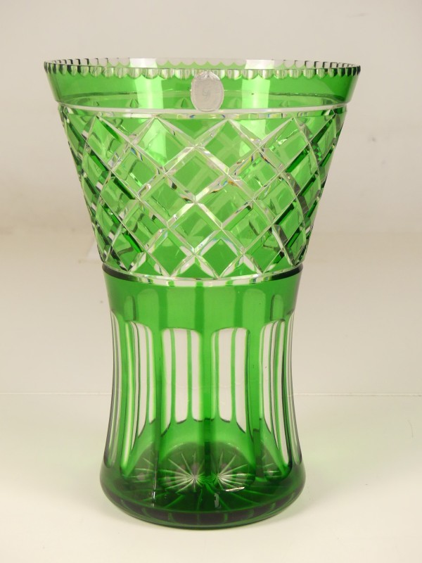 Vintage groene kristallen vaas