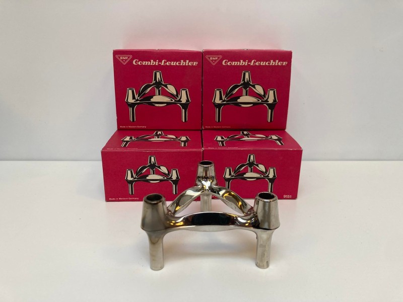 4 vintage kaarsenhouders: Combi-Leuchter (BMF)