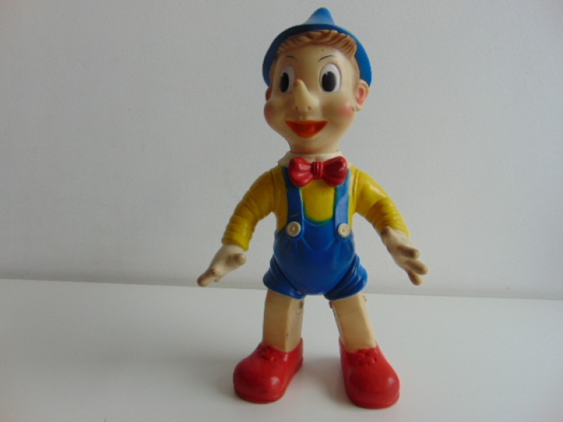 Vintage Rubberen Pinokkio, Ledra Plastic, Italy