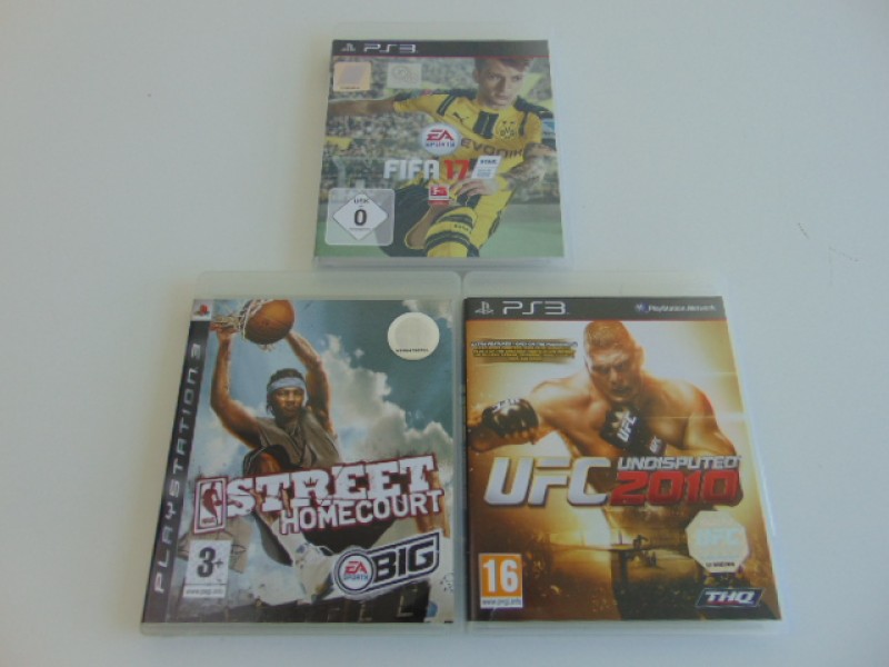 3 Playstation 3 Games: UFC 2010, Street Homecourt en Fifa 17