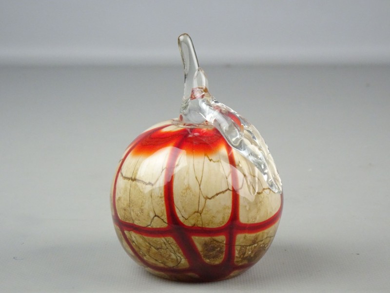 Vintage decoratieve appel uit glas in de stijl van Murano
