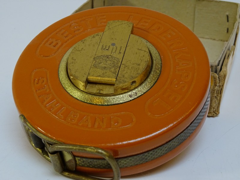 Vintage lintmeter in originele doos - stahlband
