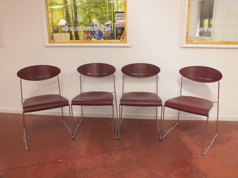 4 Design stoelen: VDS, Sari, Krijn Hamelink, Holland