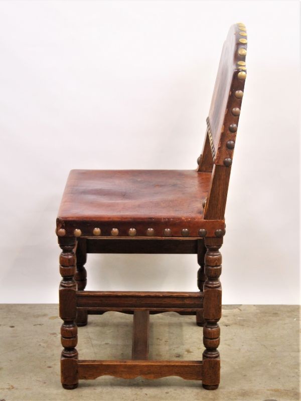 kleermaker luister Begrafenis 3 Antieke stoelen (hout + leder) - De Kringwinkel
