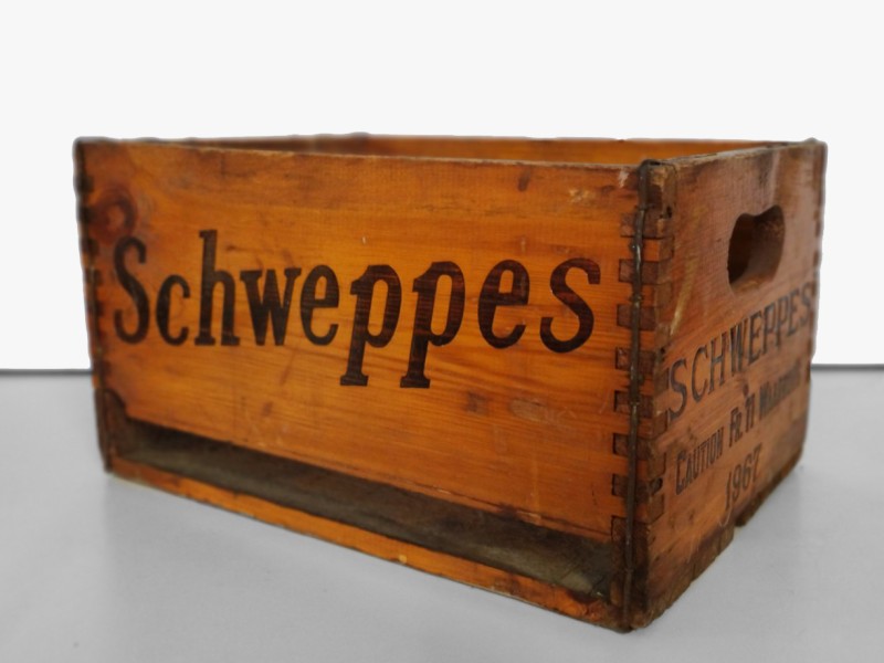 vintage houten 'Schweppes' krat/bak