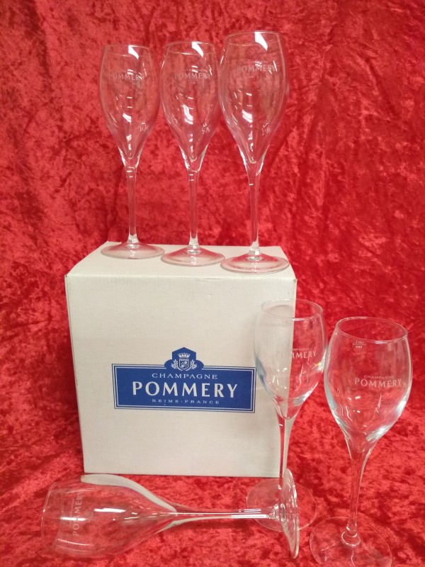 Vintage Champagneglazen Pommery