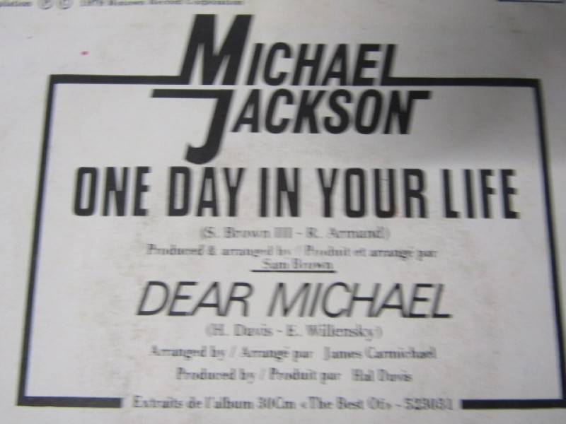 Single Michael Jackson, One Day in Your Life, 1975