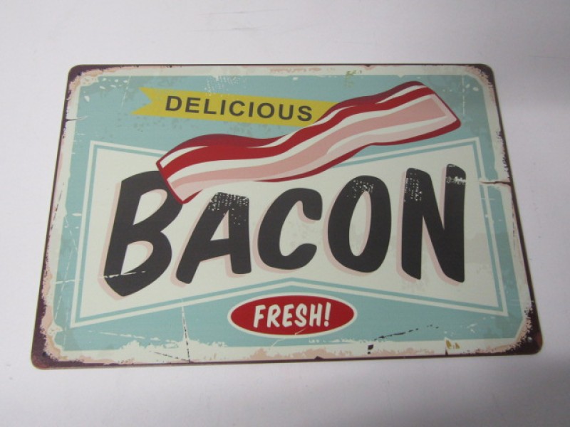 Blikken Ophangbord ‘ Delicious Bacon’