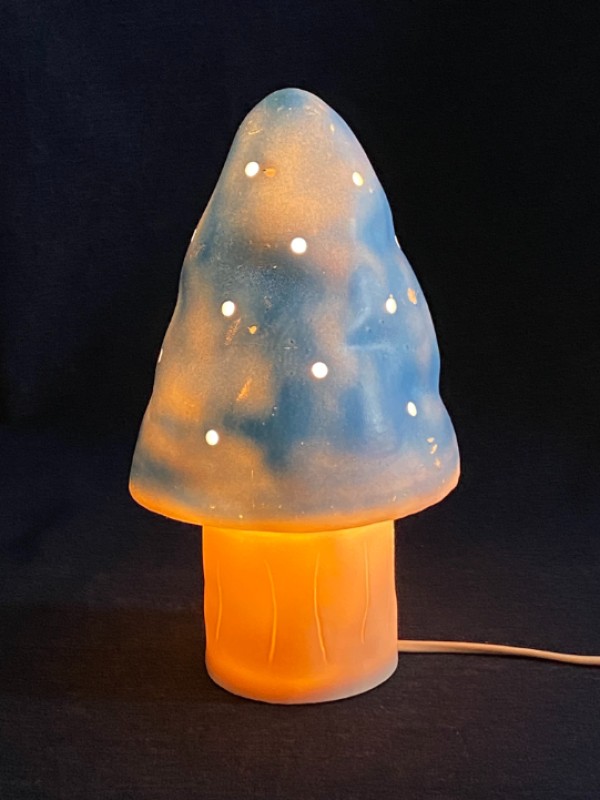 Heico kinderlamp paddenstoel blauw - 28 cm