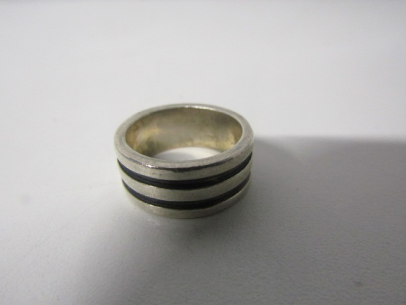 Zilveren Ring Lijnpatroon, 925