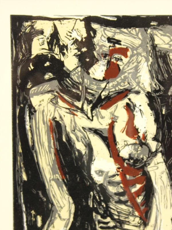 Semi-abstracte kleurenlitho 1985