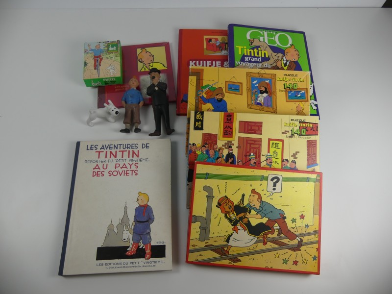 Hergé - lot Kuifje - boeken/puzzels/popjes