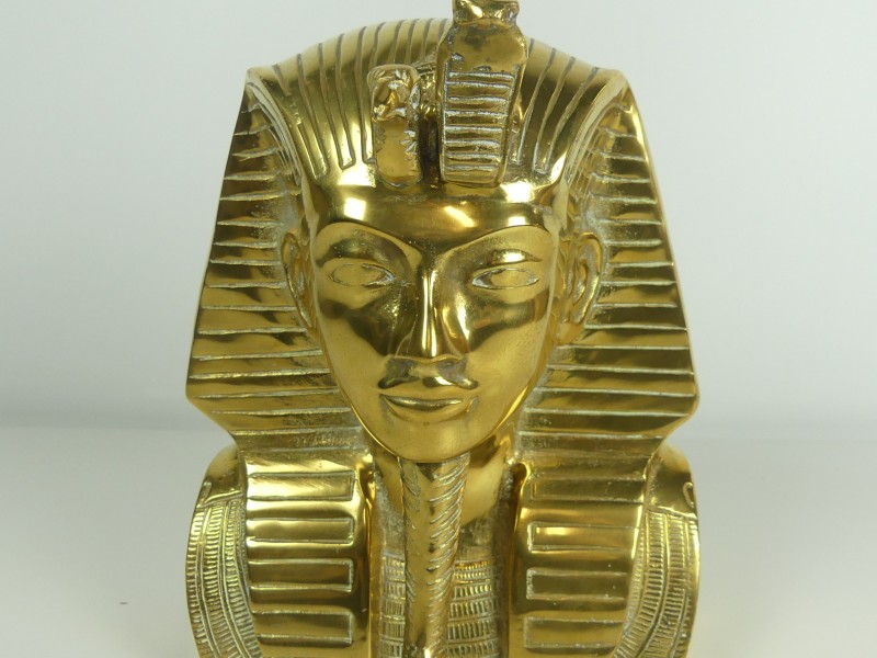 Egyptische Koning - Farao Toetanchamon - Messing Buste
