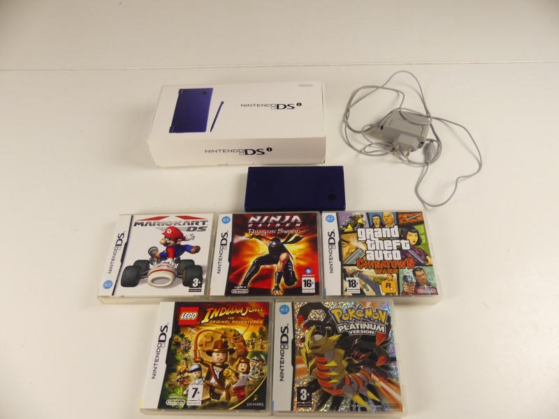 Nintendo DSi Metallic Blauw+ games