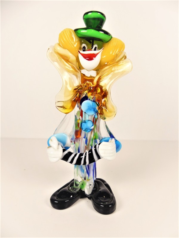 Clown met Accordeon - Glazen beeldje