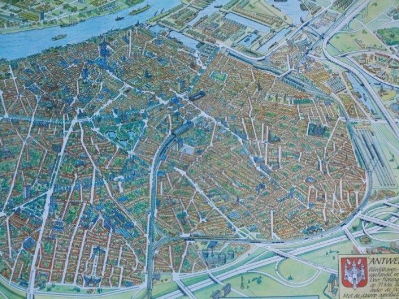 Antieke kaart "Antwerpen 1969"