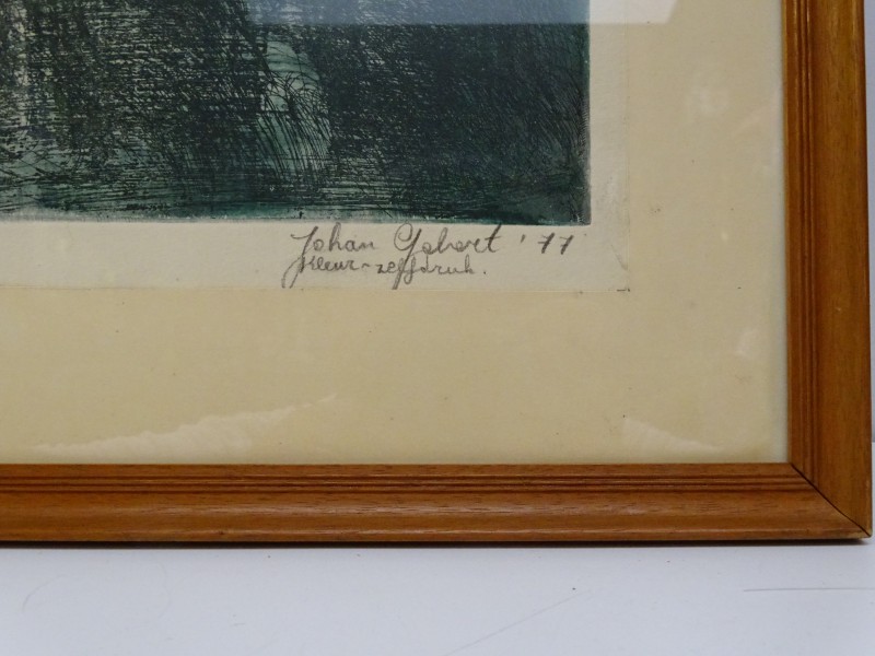 Kleur zeefdruk: 'Helderziende of mijn laatste bezoek' van Johan Gobert -1/1- 1977