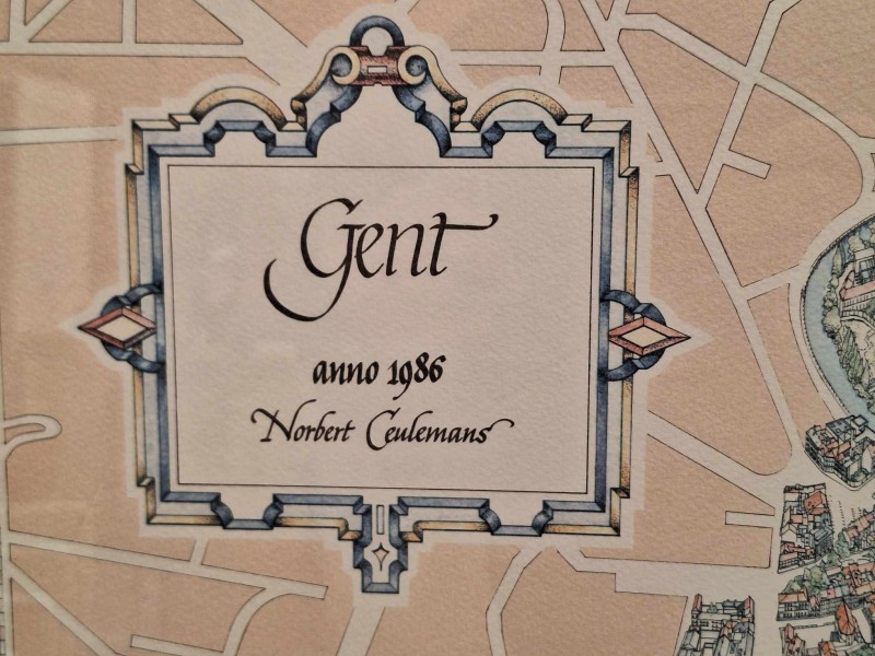 Ingekaderde kaart van Gent - Norbert Ceulemans (1986)
