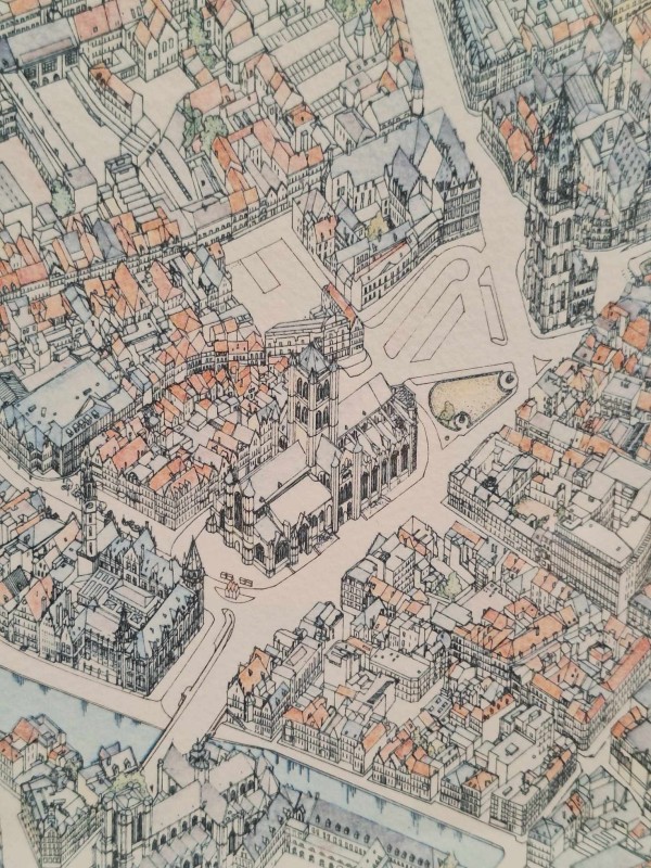 Ingekaderde kaart van Gent - Norbert Ceulemans (1986)