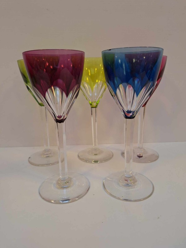 5 Gekleurde kristallen glazen