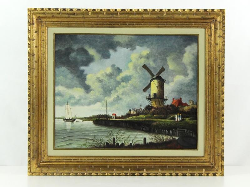 Schilderij naar een werk van Jacob van Ruisdael