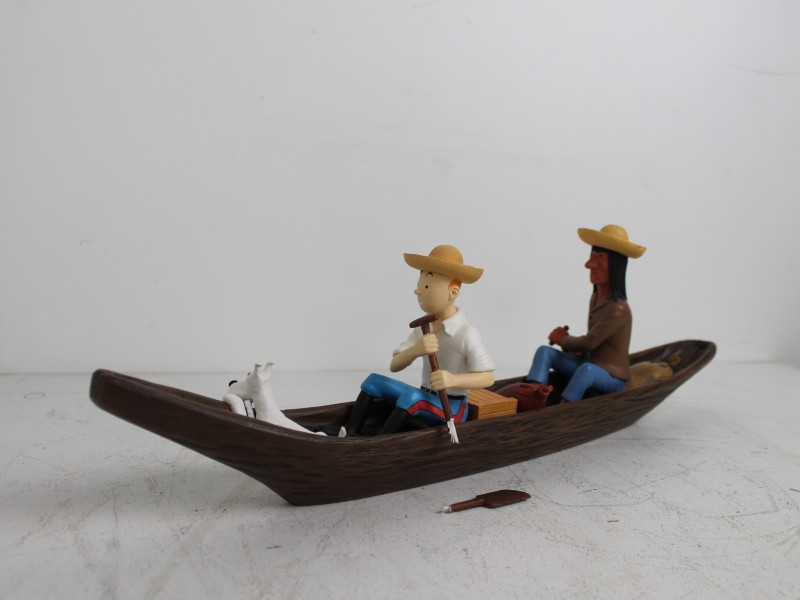 Diorama Kuifje - Kuifje in kano