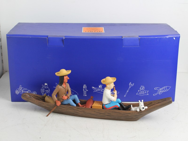 Diorama Kuifje - Kuifje in kano