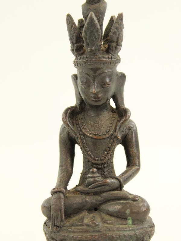 2 Knappe,  vintage bronzen beelden - Buddha en Shiva