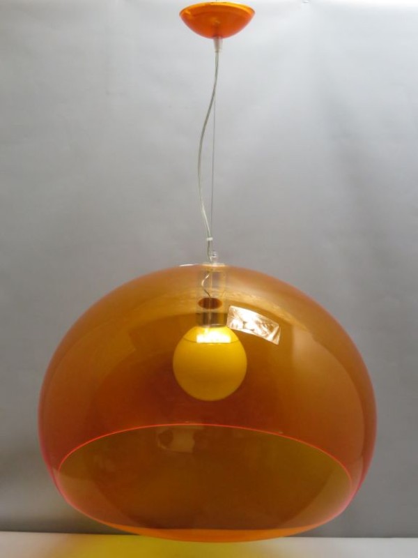 Prachtige diep oranje "Kartell" hanglamp
