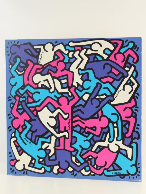 Grote poster Keith Haring op houten paneel