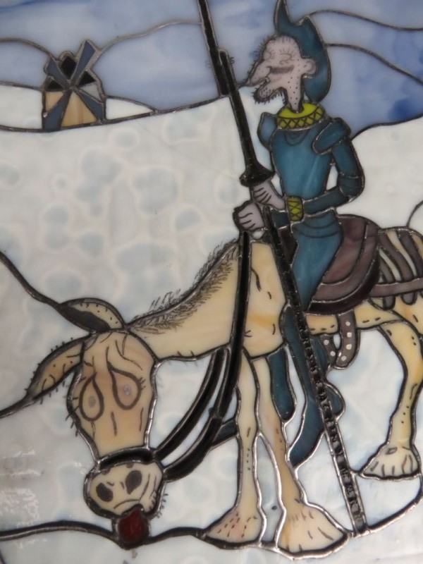 Modern loodglas  Don Quichot gesigneerd J.V.G.