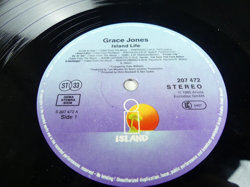 Grace Jones 2 Lp's - Nightclubbing + Island Life