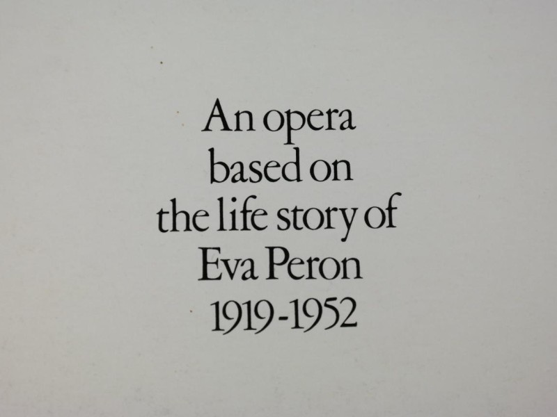 Dubbel LP "Evita" opera van Andrew Lloyd Webber 1976.